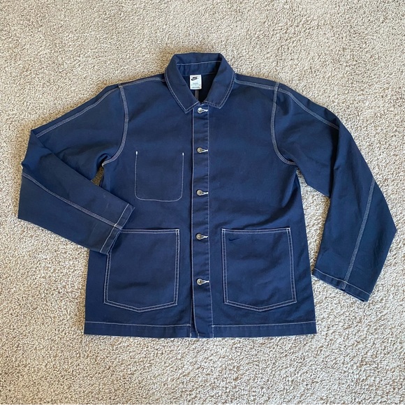 Nike Other - Nike Men's 100% Cotton Obsidian Streetwear Chore Loose fit Pocket Collared Coat